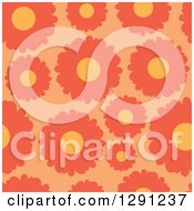 Poster, Art Print Of Seamless Background Pattern Of Orange Daisy Flowers
