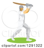 Poster, Art Print Of Retro Cricket Batsman Player