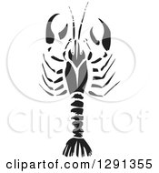 Clipart Of A Woodcut Black Crawdad Royalty Free Vector Illustration by xunantunich