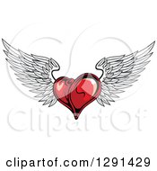 Poster, Art Print Of Dark Red Winged Heart