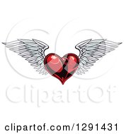 Poster, Art Print Of Dark Red Winged Heart 2