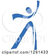 Clipart Of A Blue Ribbon Person Dancing Royalty Free Vector Illustration