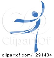 Clipart Of A Blue Ribbon Person Dancing Ballet Royalty Free Vector Illustration