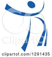 Clipart Of A Blue Ribbon Person Dancing 2 Royalty Free Vector Illustration