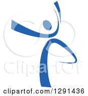 Clipart Of A Blue Ribbon Person Dancing Ballet 2 Royalty Free Vector Illustration