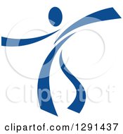Clipart Of A Blue Ribbon Person Dancing 3 Royalty Free Vector Illustration