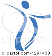 Clipart Of A Blue Ribbon Person Dancing 4 Royalty Free Vector Illustration
