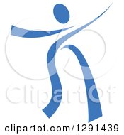 Clipart Of A Blue Ribbon Person Dancing 5 Royalty Free Vector Illustration