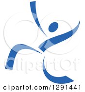 Clipart Of A Blue Ribbon Person Dancing 7 Royalty Free Vector Illustration