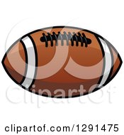 Clipart Of A Brown American Football With White Stripes 3 Royalty Free Vector Illustration