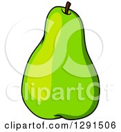 Clipart Of A Cartoon Green Pear Royalty Free Vector Illustration