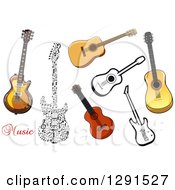 Poster, Art Print Of Electric And Acoustic Guitars