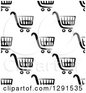 Poster, Art Print Of Seamless Pattern Background Of Black And White Shopping Carts 2