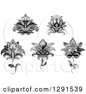 Poster, Art Print Of Black And White Henna Lotus And Flower Designs 2