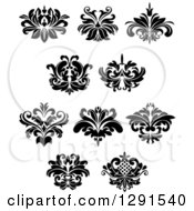 Poster, Art Print Of Black And White Vintage Floral Design Elements