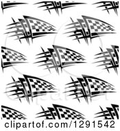 Poster, Art Print Of Seamless Background Pattern Of Black And White Checkered Racing Flags