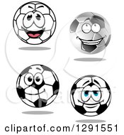 Clipart Of Happy Soccer Ball Characters Royalty Free Vector Illustration