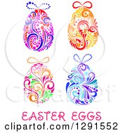 Poster, Art Print Of Colorful Floral Easter Eggs And Text