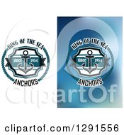 Clipart Of Nautical Anchor And Rope Maritime Designs On White And Blue Backgrounds Royalty Free Vector Illustration