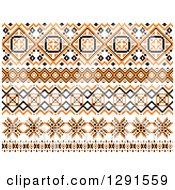 Clipart Of A Orange Black And White Native American Border Designs Royalty Free Vector Illustration by Vector Tradition SM