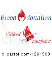 Clipart Of Blood Donation And Transfusion Designs Royalty Free Vector Illustration