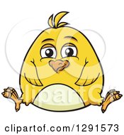 Poster, Art Print Of Cartoon Chubby Yellow Chick Sitting