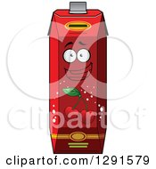 Clipart Of A Happy Cherry Juice Carton Royalty Free Vector Illustration