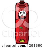Clipart Of A Happy Cherry Juice Carton 2 Royalty Free Vector Illustration