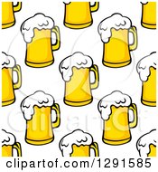 Clipart Of A Seamless Background Pattern Of Beer Mugs Royalty Free Vector Illustration