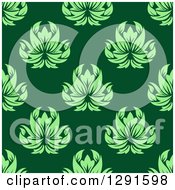 Clipart Of A Seamless Background Design Pattern Of Green Floral Royalty Free Vector Illustration