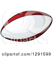 Clipart Of A Red And White Rugby Football Royalty Free Vector Illustration