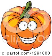 Clipart Of A Happy Pumpkin Character Royalty Free Vector Illustration
