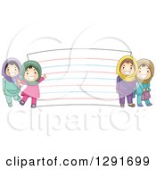 Poster, Art Print Of Happy Muslim School Girls By A Giant Note Card