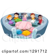 Poster, Art Print Of Group Of Happy Children Playing In A Conversation Pit