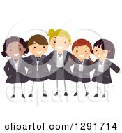 Poster, Art Print Of Group Of Happy Private School Girls In Uniforms