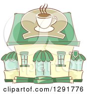 Poster, Art Print Of Sketched Coffe Shop Building