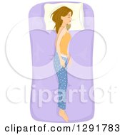 Clipart Of A Dirty Blond Caucasian Woman Sleeping On Her Side In The Log Position Royalty Free Vector Illustration