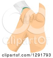 Clipart Of A Doctors Hand Examining A Patients Shoulder Royalty Free Vector Illustration