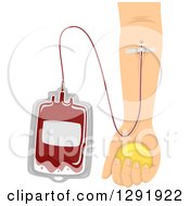 Clipart Of A Bag And Donor Donating Blood Royalty Free Vector Illustration by BNP Design Studio