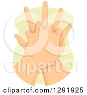 Clipart Of Caucasian CPR Hands Royalty Free Vector Illustration
