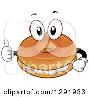 Cartoon Happy Bagel And Cream Cheese Character Giving A Thumb Up