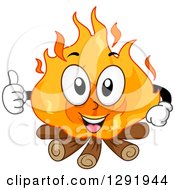 Poster, Art Print Of Cartoon Happy Campfire Character Giving A Thumb Up