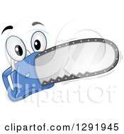 Clipart Of A Cartoon Chainsaw Character Royalty Free Vector Illustration