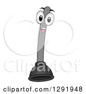 Clipart Of A Cartoon Happy Toilet Plunger Character Royalty Free Vector Illustration by BNP Design Studio