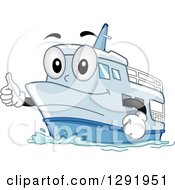 Poster, Art Print Of Cartoon Happy Ship Character Holding A Thumb Up