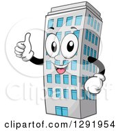 Cartoon Happy Hotel Business Or Apartment Building Character Holding A Thumb Up