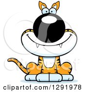 Cartoon Happy Sitting Tasmanian Tiger