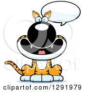 Cartoon Happy Talking Sitting Tasmanian Tiger