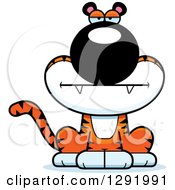 Clipart Of A Cartoon Bored Sitting Tiger Big Cat Royalty Free Vector Illustration