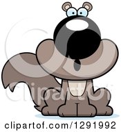 Poster, Art Print Of Cartoon Surprised Gasping Sitting Squirrel